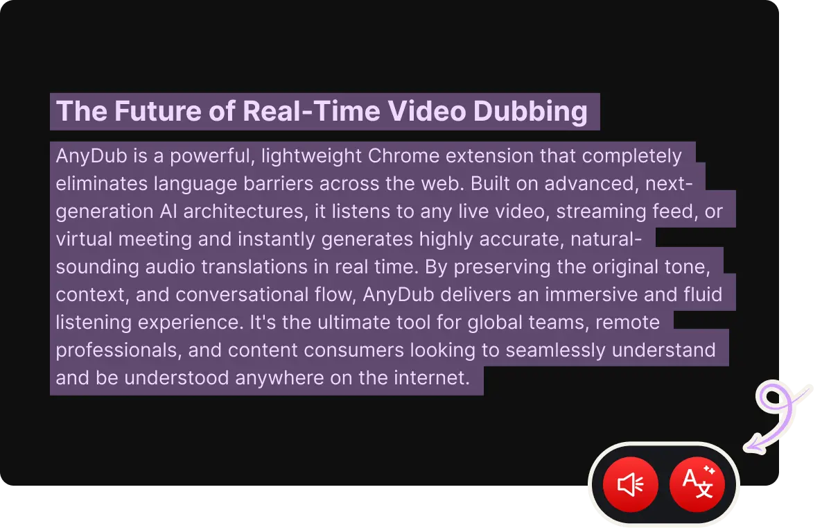 AnyDub language and voice selection